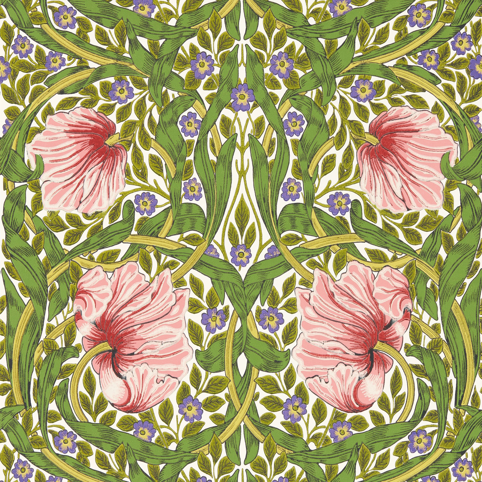 Pimpernel Wallpaper 217333 By Morris Co In Sap Green Strawberry